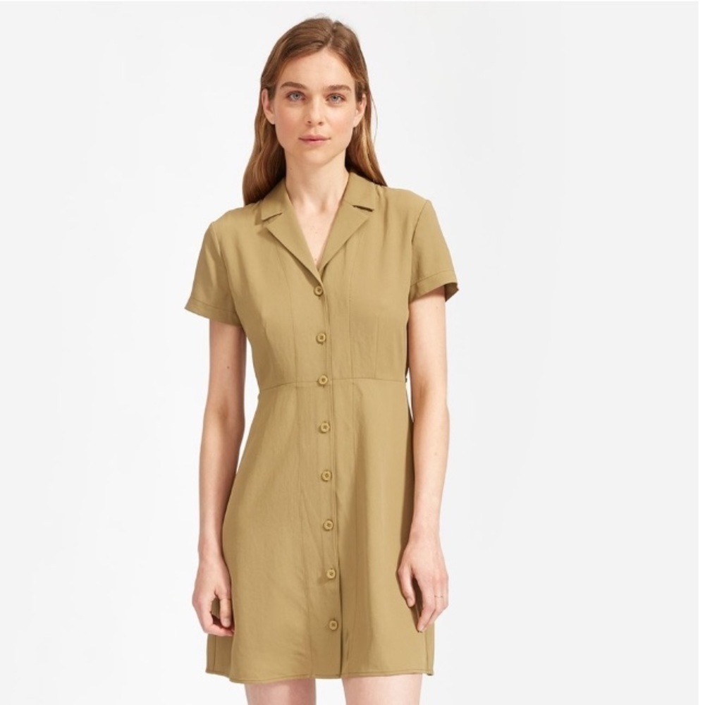 NWOT  Everlane The Japanese GoWeave Notch Shirtdress woman’s 4 green